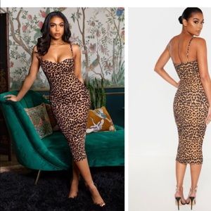 NEVER WORN Leopard Bodycon dress